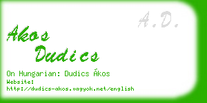 akos dudics business card